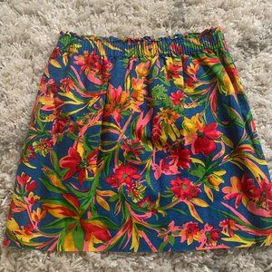 JCrew Factory size 8 pull on mini skirt, resort print
